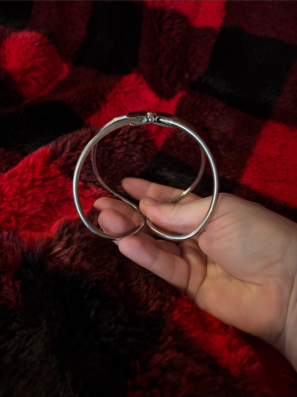 Silver Double-Loop Cuff Bracelet - Picture 3 of 6